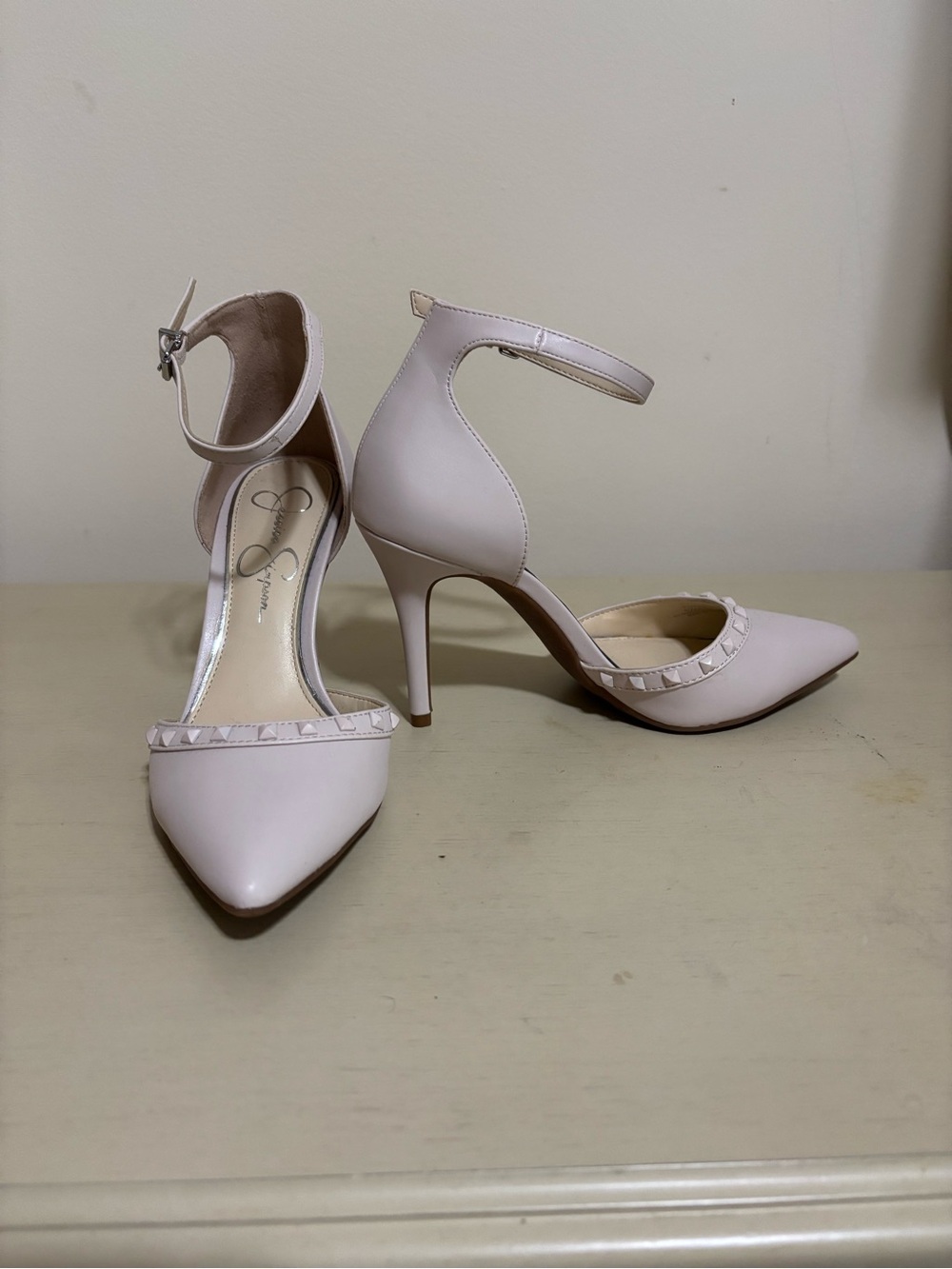 Jessica Simpson Blush Pointed-Toe Ankle-Strap Heels